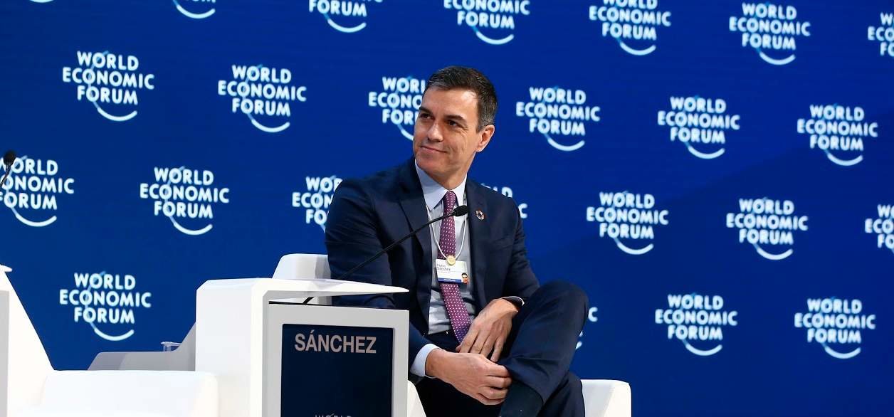 Pedro Sánchez, en el Foro Económico Mundial de Davos de 2020 (Foto: Pool Moncloa / Fernando Calvo).