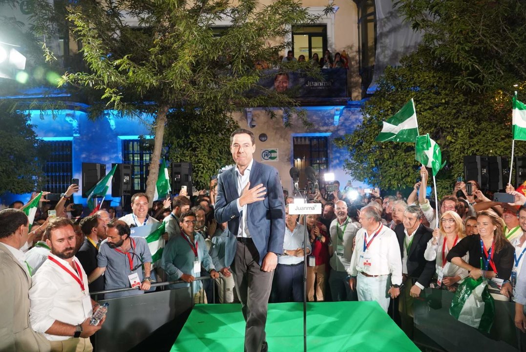 Juanma Moreno, tras su triunfo en las elecciones autonómicas de este domingo