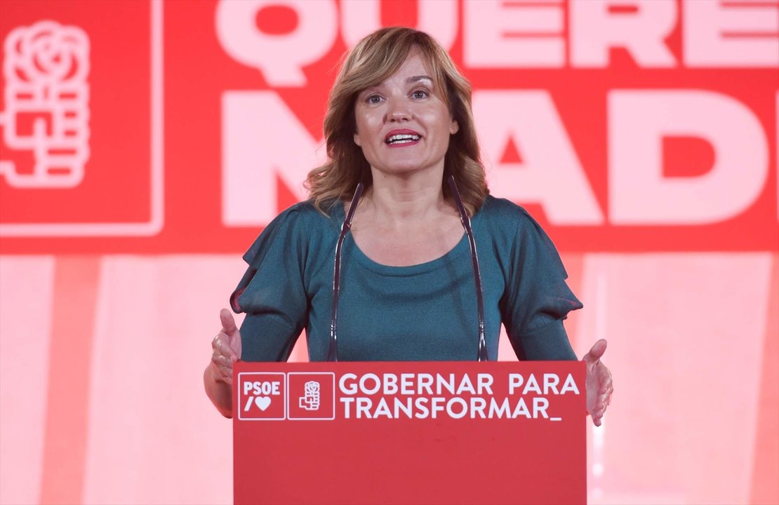 La ministra de educación, Pilar Alegría, interviene durante la celebración de la primera jornada de la Convención del PSOE Madrid ciudad, en el Palacio de Cibeles, a 30 de junio de 2022