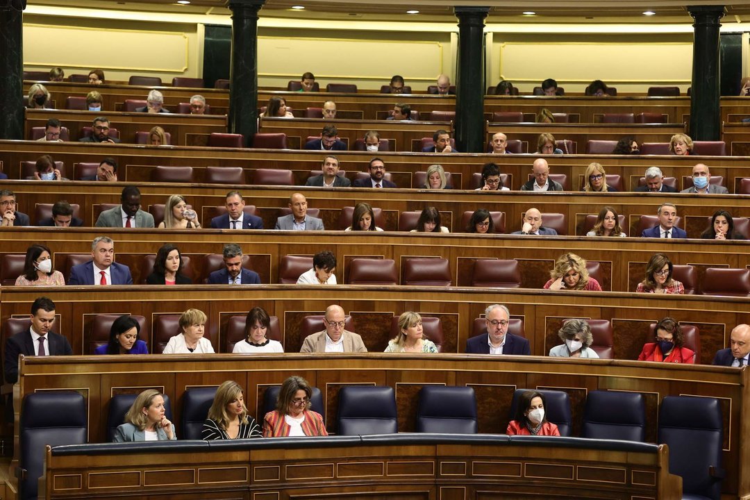 Miembros del hemiciclo en una sesión de control, en el Congreso de los Diputados.