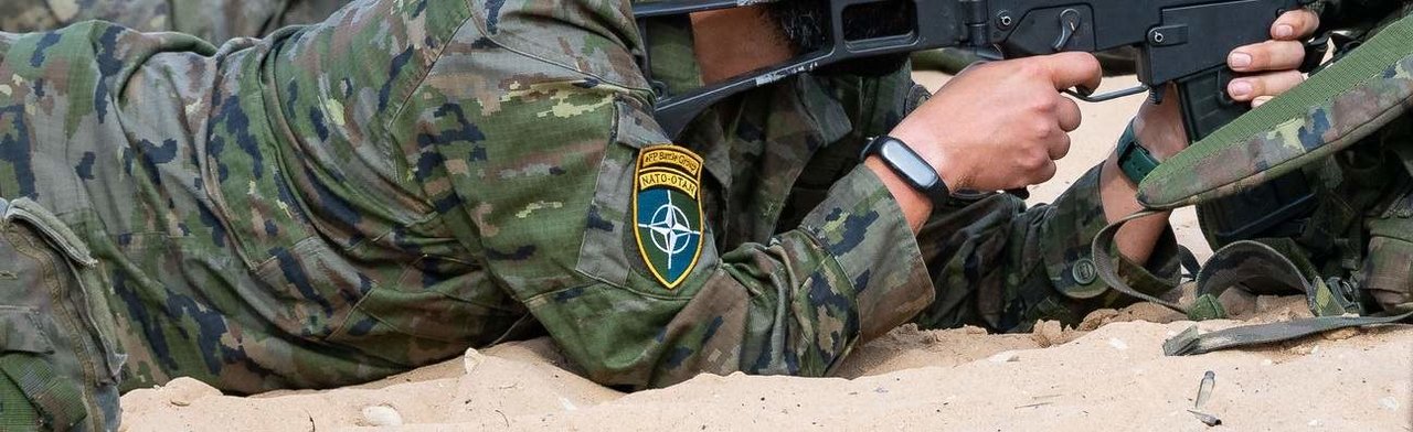 Un militar español desplegado en Letonia.