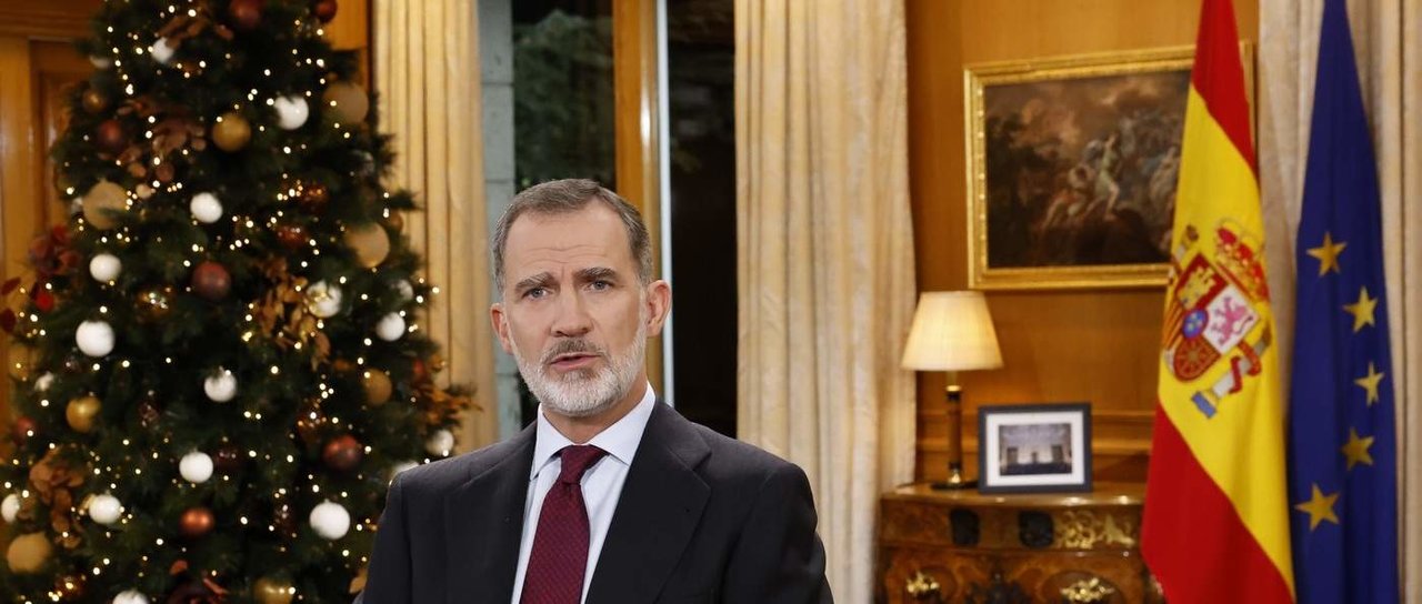 El rey Felipe, en el discurso de Nochebuena desde el Palacio de la Zarzuela.