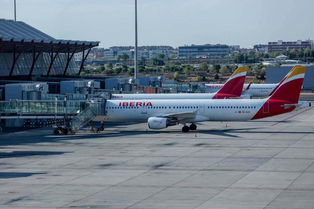 Un avión de Iberia en el Aeropuerto Adolfo Suárez Madrid-Barajas.