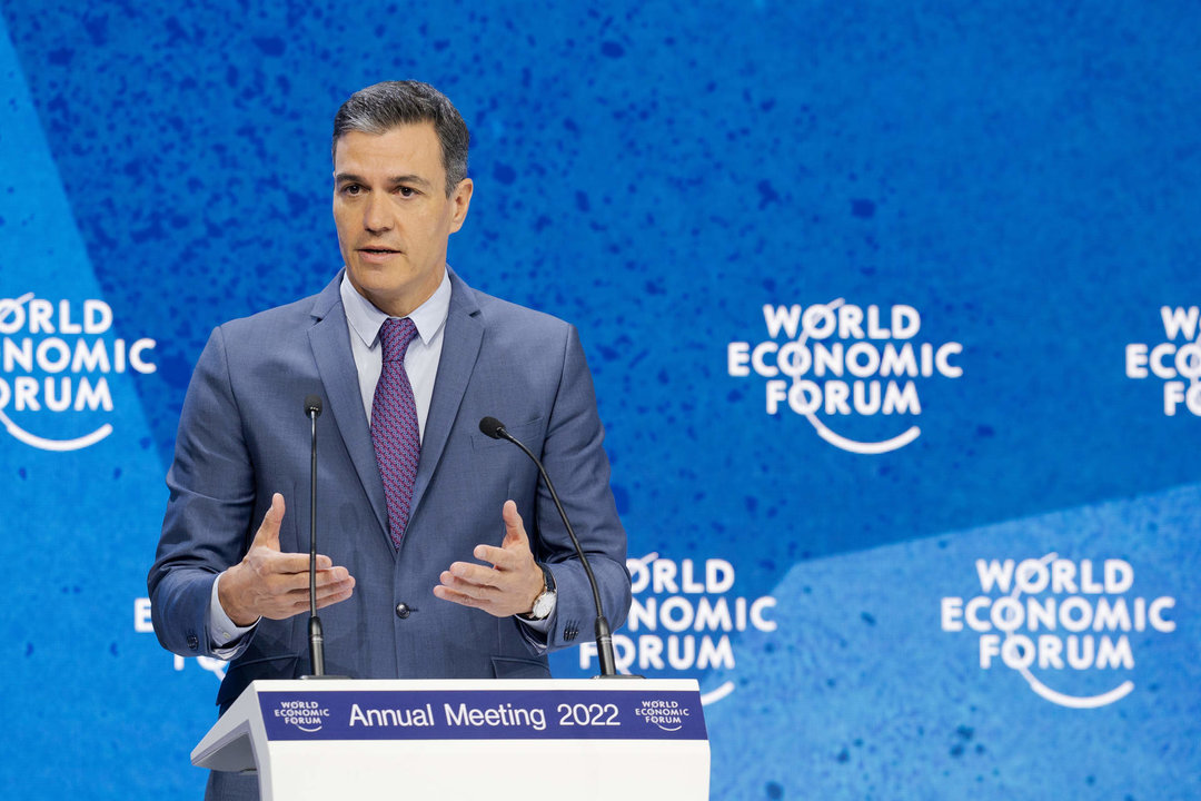 El presidente del Gobierno, Pedro Sánchez, interviene en la reunión anual 2022 del Foro de Davos.