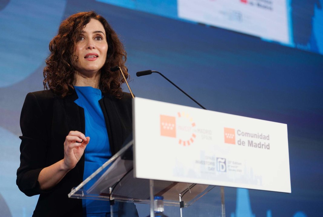 Isabel Díaz Ayuso en su intervención en el foro Spain Investors Day.