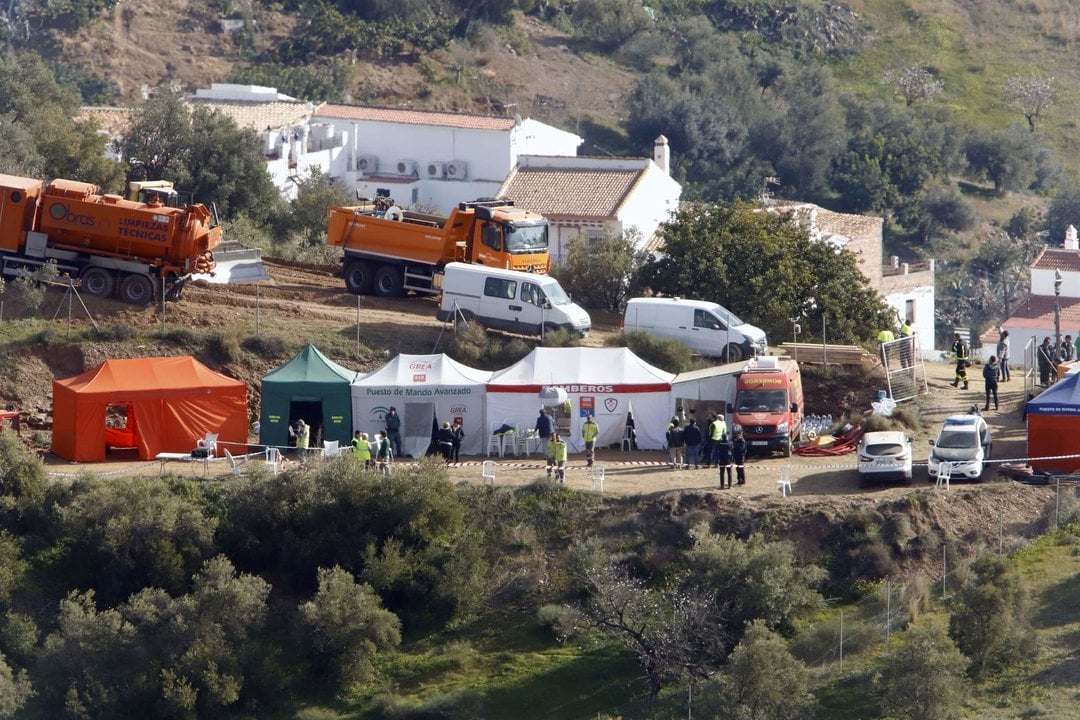 Labores de rescate de Julen en un pozo de Totalán (Málaga)