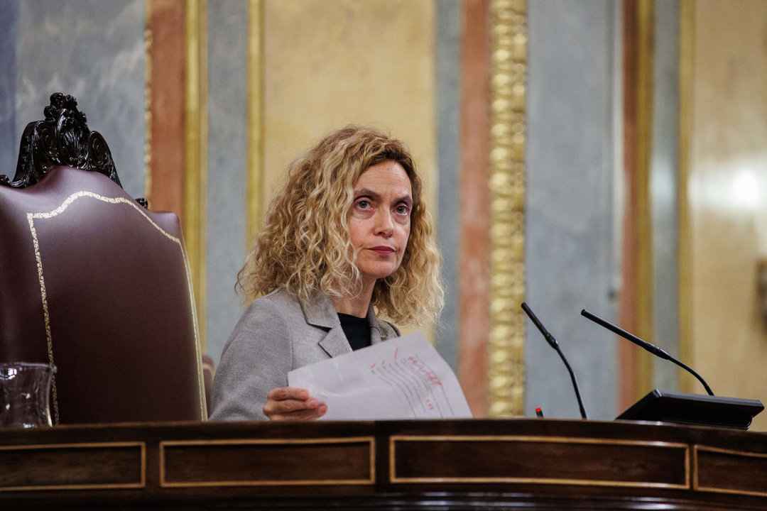 La presidenta del Congreso, Meritxell Batet, durante una sesión plenaria, en el Congreso de los Diputados el pasado diciembre.