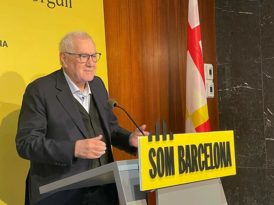 El líder de ERC en el Ayuntamiento de Barcelona, Ernest Maragall, en rueda de prensa.
