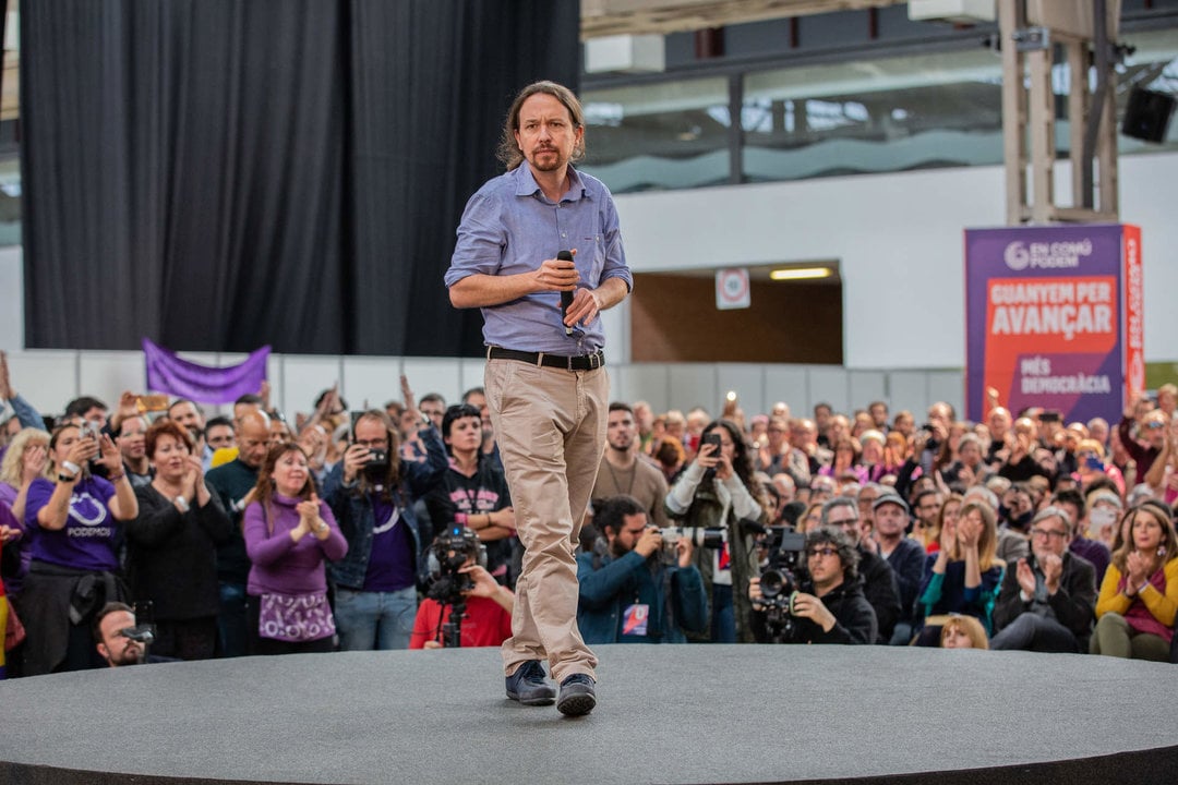 El exlíder de Podemos Pablo Iglesias durante la campaña a las elecciones generales de abril de 2019.