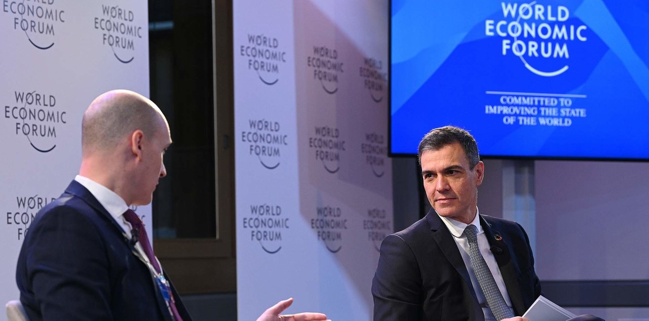 Pedro Sánchez, en el Foro Económico Mundial de Davos (Foto: Pool Moncloa / Borja Puig de la Bellacasa).