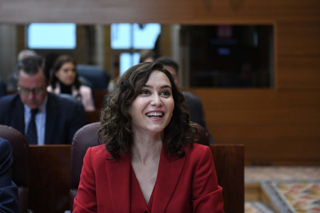 La presidenta de la Comunidad de Madrid, Isabel Díaz Ayuso, durante un pleno en la Asamblea.