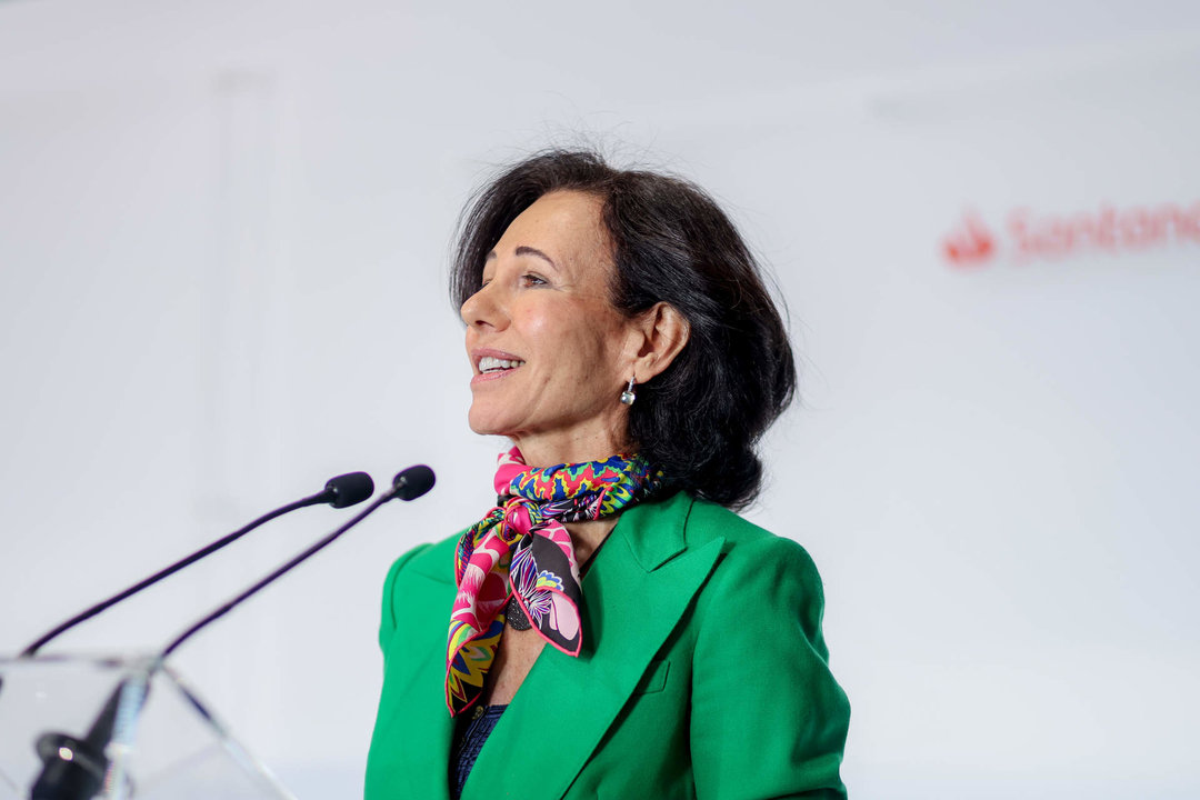 La presidenta de Banco Santander, Ana Botín, presenta los resultados del año 2022, en la Ciudad Grupo Santander de Boadilla del Monte.