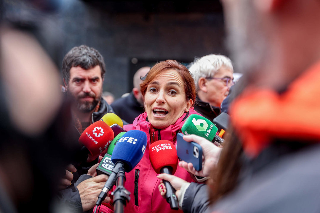 Mónica García comparece ante los medios de comunicación.