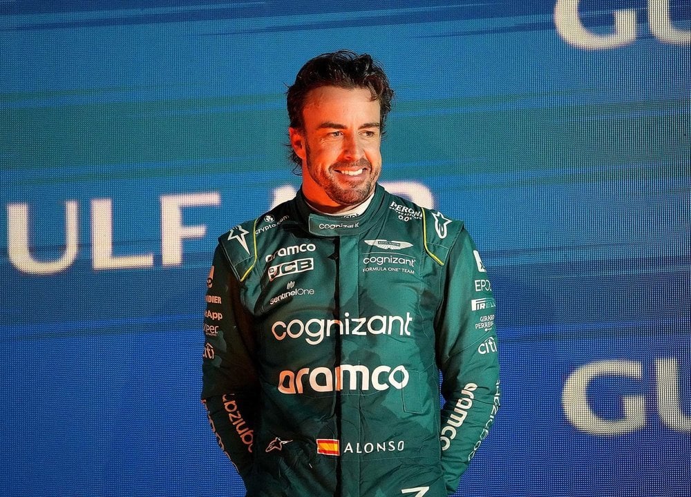 Fernando Alonso consiguió el tercer puesto en Bahrein este domingo.