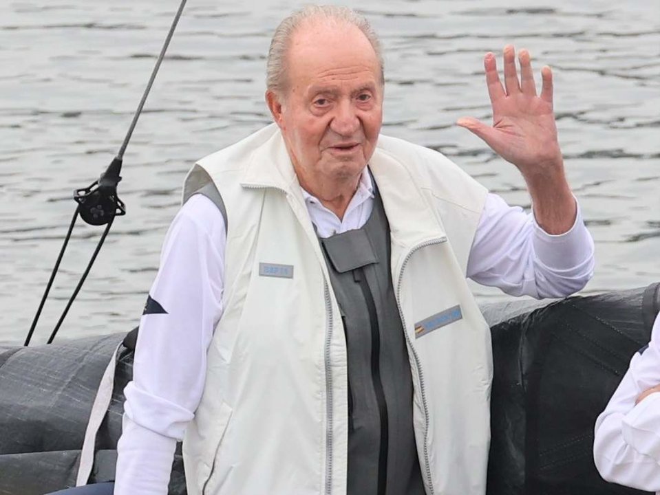 El Rey Juan Carlos, durante su última visita a España, en mayo de 2022 en Sanxenxo.