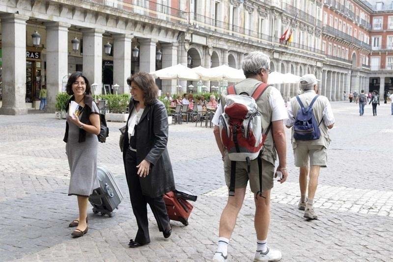 Turistas en Madrid.