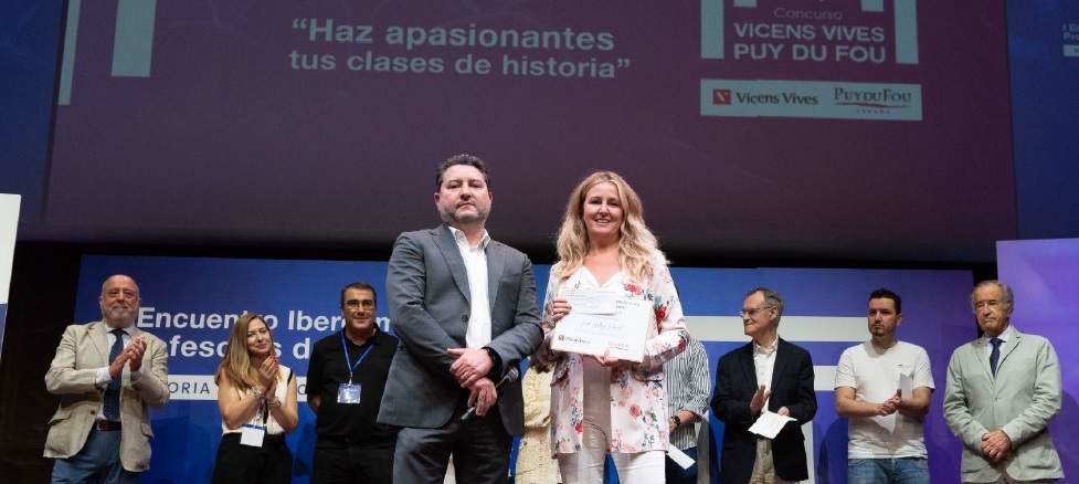 Entrega del premio del concurso Vicens Vives-Puy du Fou España ‘Haz apasionantes tus clases de Historia’ (Foto: Jorge Zorrilla).