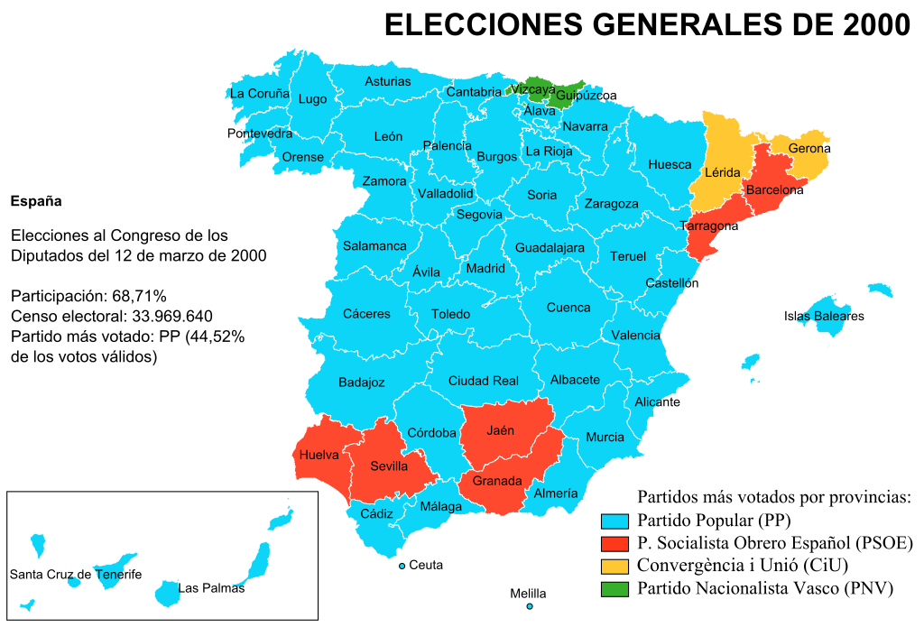 Elecciones generales españolas. Fuente |Wikipedia Commons
