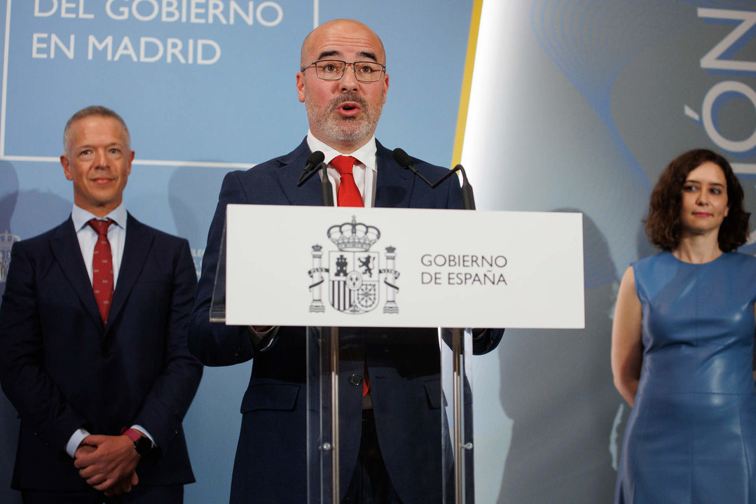 El nuevo delegado del Gobierno en la Comunidad de Madrid, Francisco Martín, interviene durante la toma de posesión de su nuevo cargo, en la Delegación del Gobierno.