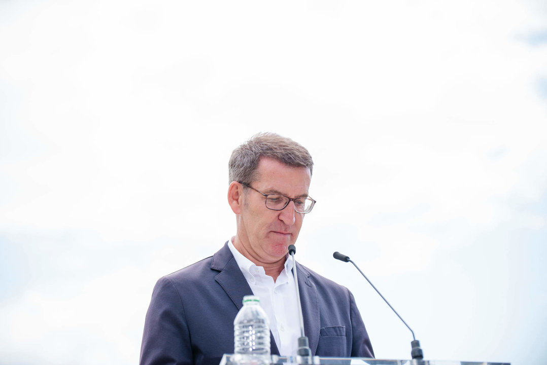 El presidente del PP, Alberto Núñez Feijóo, presenta a los cabezas de lista al Congreso de los Diputados con los que concurrirá el 23J, frente al Palacio Real de Aranjuez, a 13 de junio de 2023, en Aranjuez, Madrid.