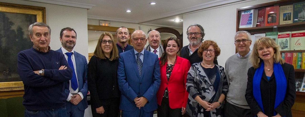 Miembros de la candidatura que ganó las últimas elecciones en la Asociación de la Prensa de Madrid.