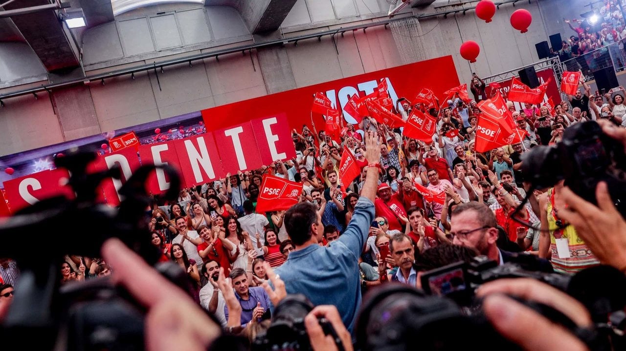 Pedro Sánchez, en el mitin del PSOE en Getafe, el último día de campaña para las elecciones generales del 23 de julio.