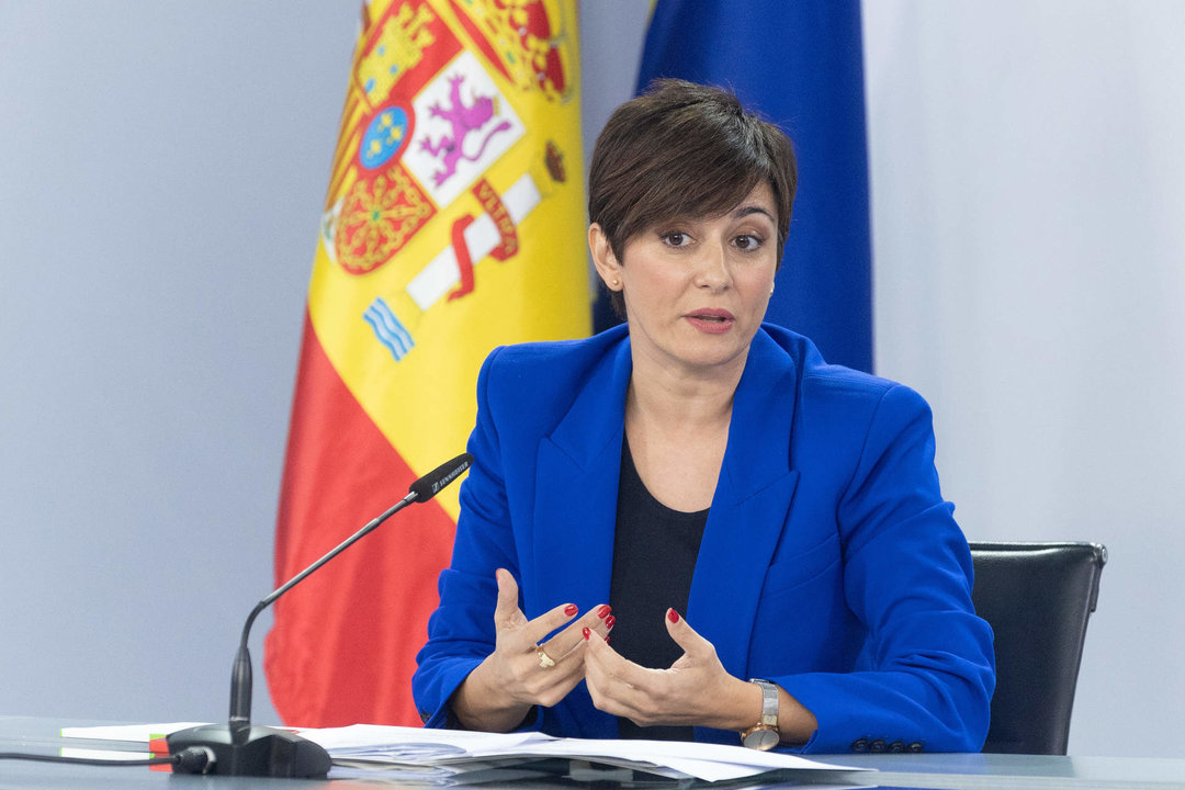 La ministra Portavoz en funciones, Isabel Rodríguez, durante una rueda de prensa posterior a la reunión del Consejo de Ministros.