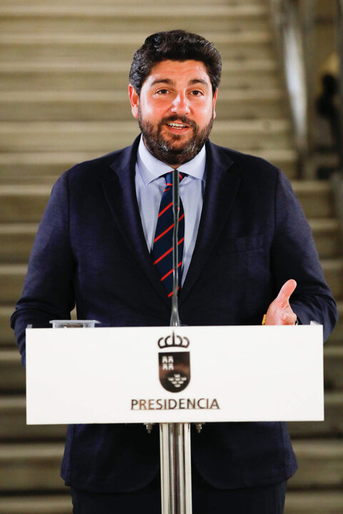 13-09-23 El presidente de la Comunidad, Fernando L&oacute;pez Miras, comparece para informar de la composici&oacute;n del nuevo Ejecutivo regional.