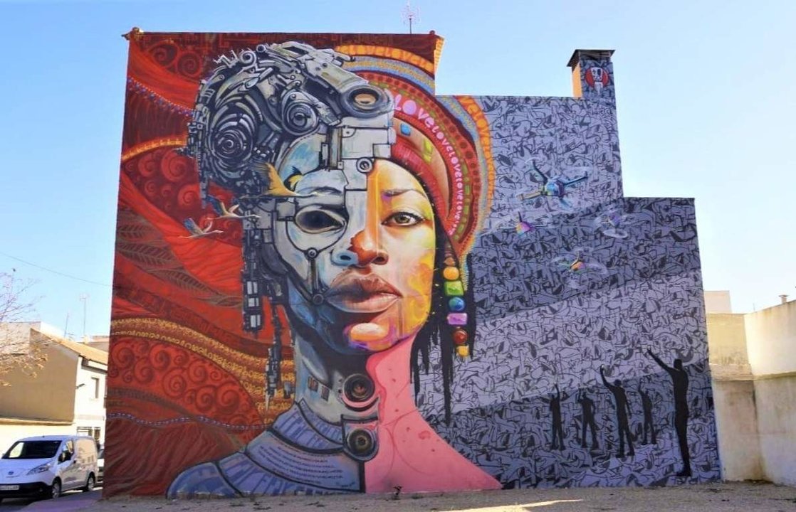 'El Sueño de Turing', el nuevo mural de arte urbano de Los Alcázares, nominado a Mejor Grafiti del Mundo (Foto: Ayuntamiento de Los Alcázares).
