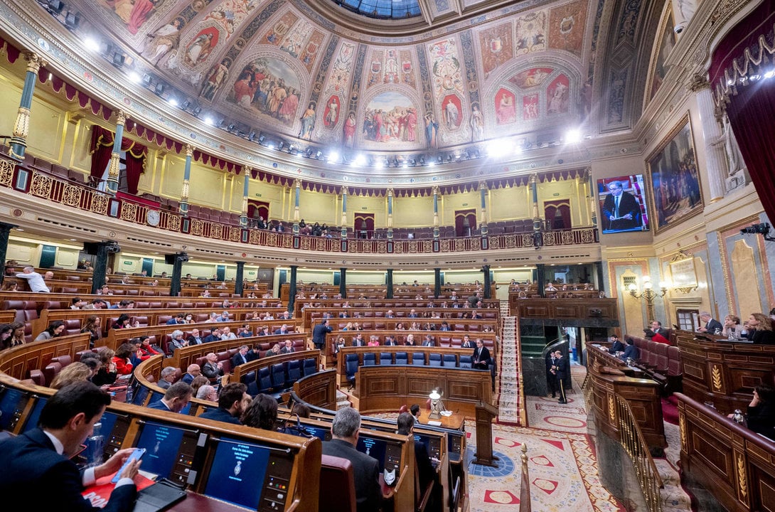 Imagen de archivo de una sesión plenaria en el Congreso de los Diputados.