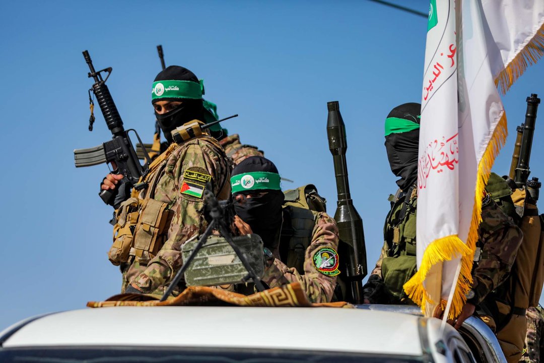 Milicianos de las Brigadas Ezzedin Al-Qasam,de Hamás, en la Franja de Gaza (Foto: Europa Press / Contacto / Yousef Mohammed - Only For Use In Spain).