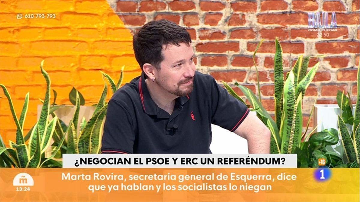 Pablo Iglesias en 'Mañaneros'. Fotografía: RTVE