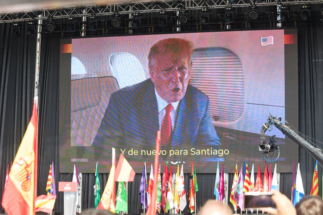 Donald Trump en un acto organizado por Vox. (Foto: Jes&uacute;s Hell&iacute;n / Europa Press)
