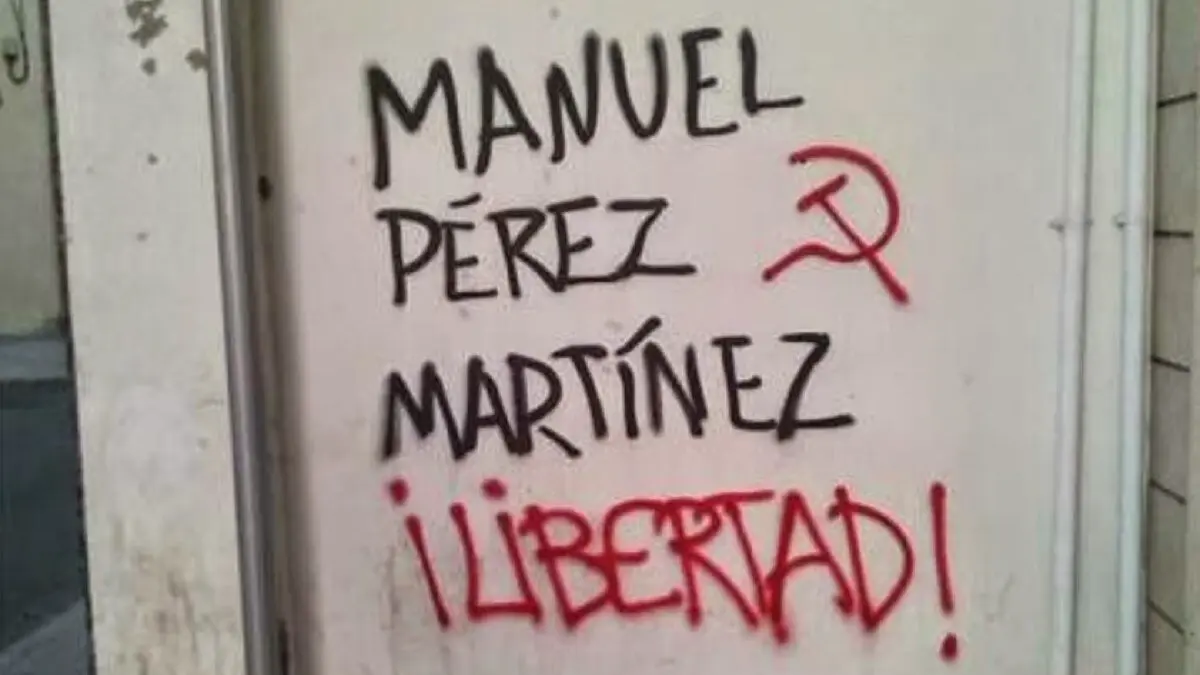 Pintada por la excarcelación de Manuel Pérez Martínez, de los GRAPO.