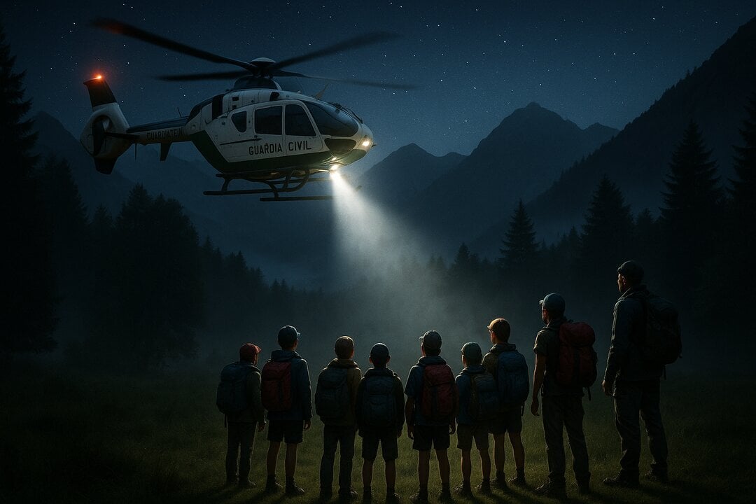 Guardia Civil evac&uacute;a en helic&oacute;ptero a menores en los Pirineos