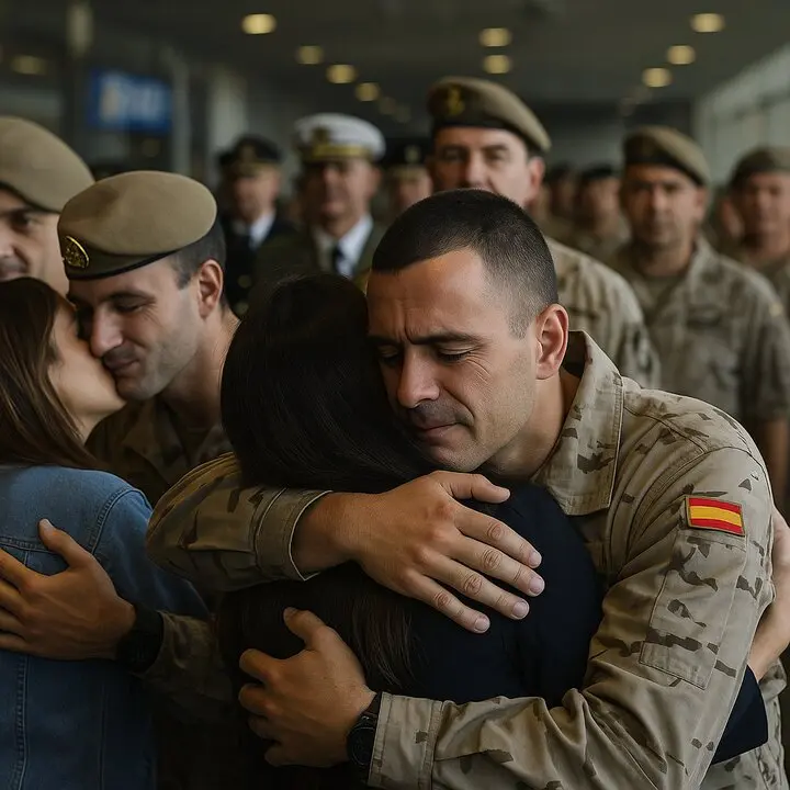 Militares de la BRILIB XLIII en su regreso a España