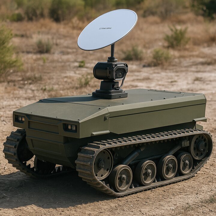 El UGV TERMIT durante pruebas del Ej&eacute;rcito de Tierra