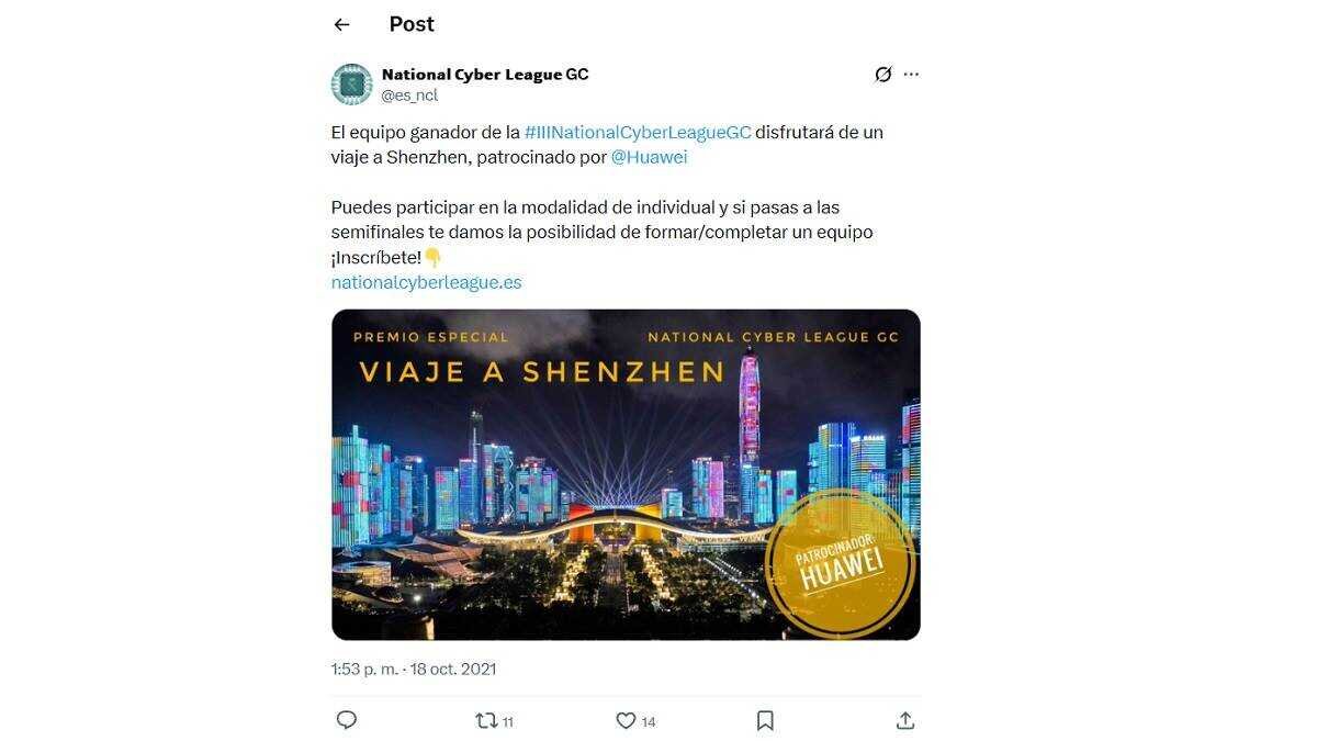Viaje patrocinado por Huawei para los ganadores de la National Cyberleague de la Guardia Civil.