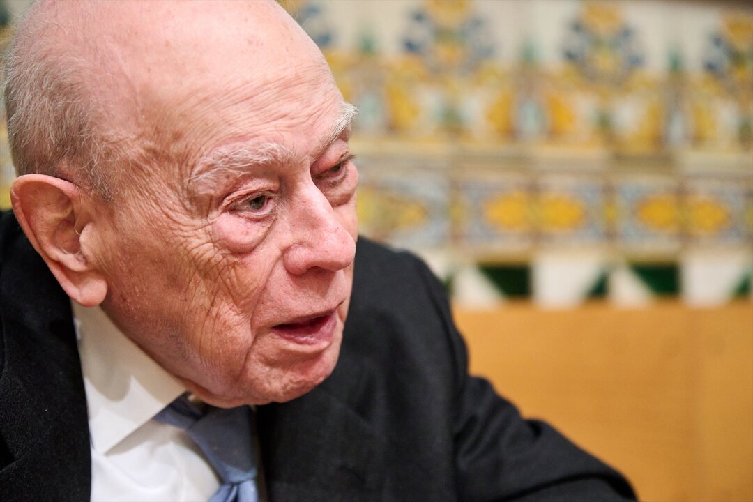 El expresidente de la Generalitat de Catalunya, Jordi Pujol, durante la presentaci&oacute;n de su libro &lsquo;L'&uacute;ltima conversa&rsquo;, a 1 de marzo de 2023, en Barcelona