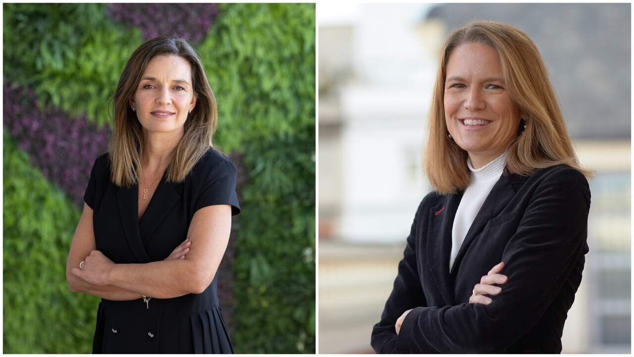Roc&iacute;o Castedo (i), nueva directora de la Oficina de Transformaci&oacute;n; y Silvia Rubio (d), nueva directora del &Aacute;rea Corporativa y Legal. (Foto: Mutualidad)