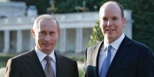 El presidente de Rusia, Vladimir Putin, y el pr&iacute;ncipe Alberto de M&oacute;naco