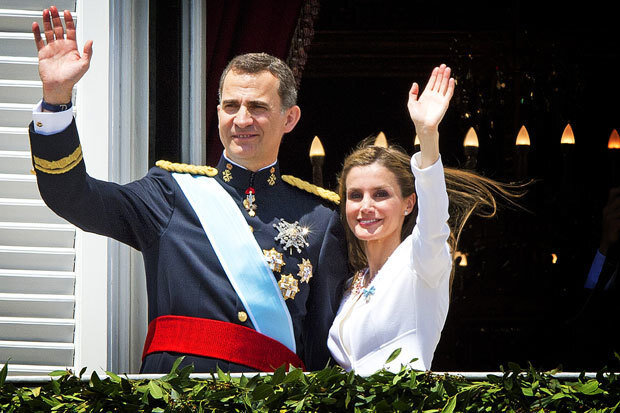 Los reyes, el d&iacute;a de la proclamaci&oacute;n.