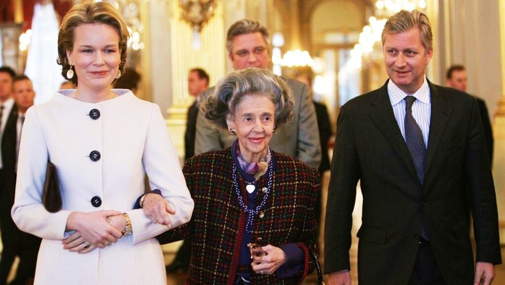 Fabiola de B&eacute;lgica, con los reyes Matilde y Felipe.