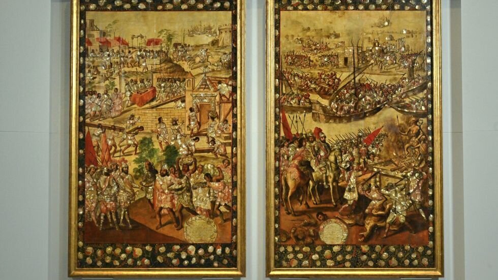 La galer&iacute;a recibe su nueva obra invitada, los "enconchados" del museo de Am&eacute;rica.