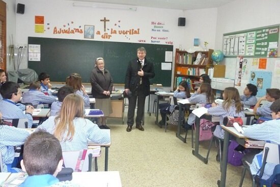 Aula de una escuela cat&oacute;lica catalana