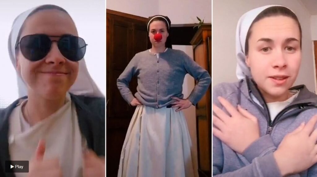 Monja argentina Josefina Cattaneo en TikTok. 