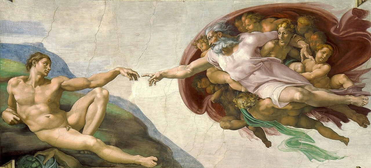 La creaci&oacute;n de Ad&aacute;n de Miguel &Aacute;ngel.