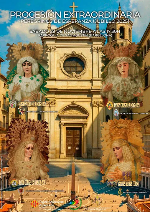 Cartel de la Procesión extraordinaria de Barcelona.