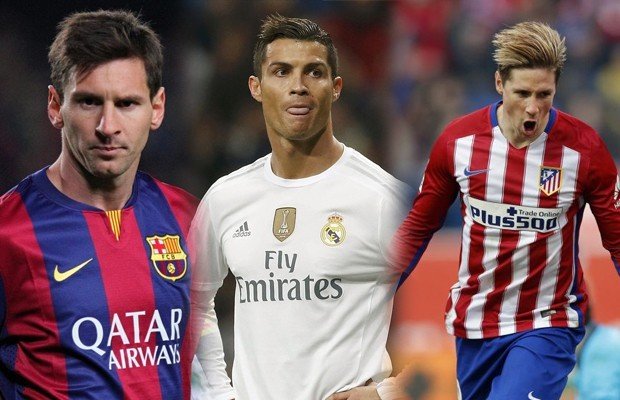 Leo Messi, Cristiano Ronaldo y Fernando Torres.