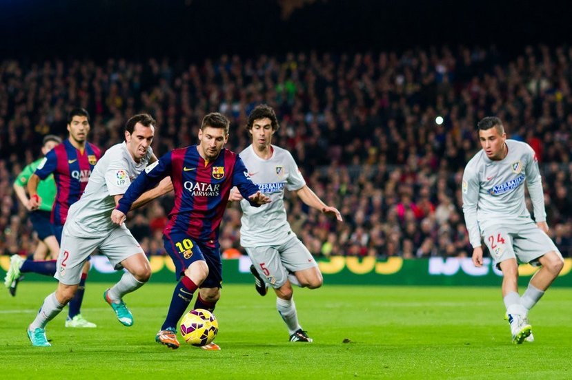 Leo Messi en un partido contra el Atlético de Madrid. 